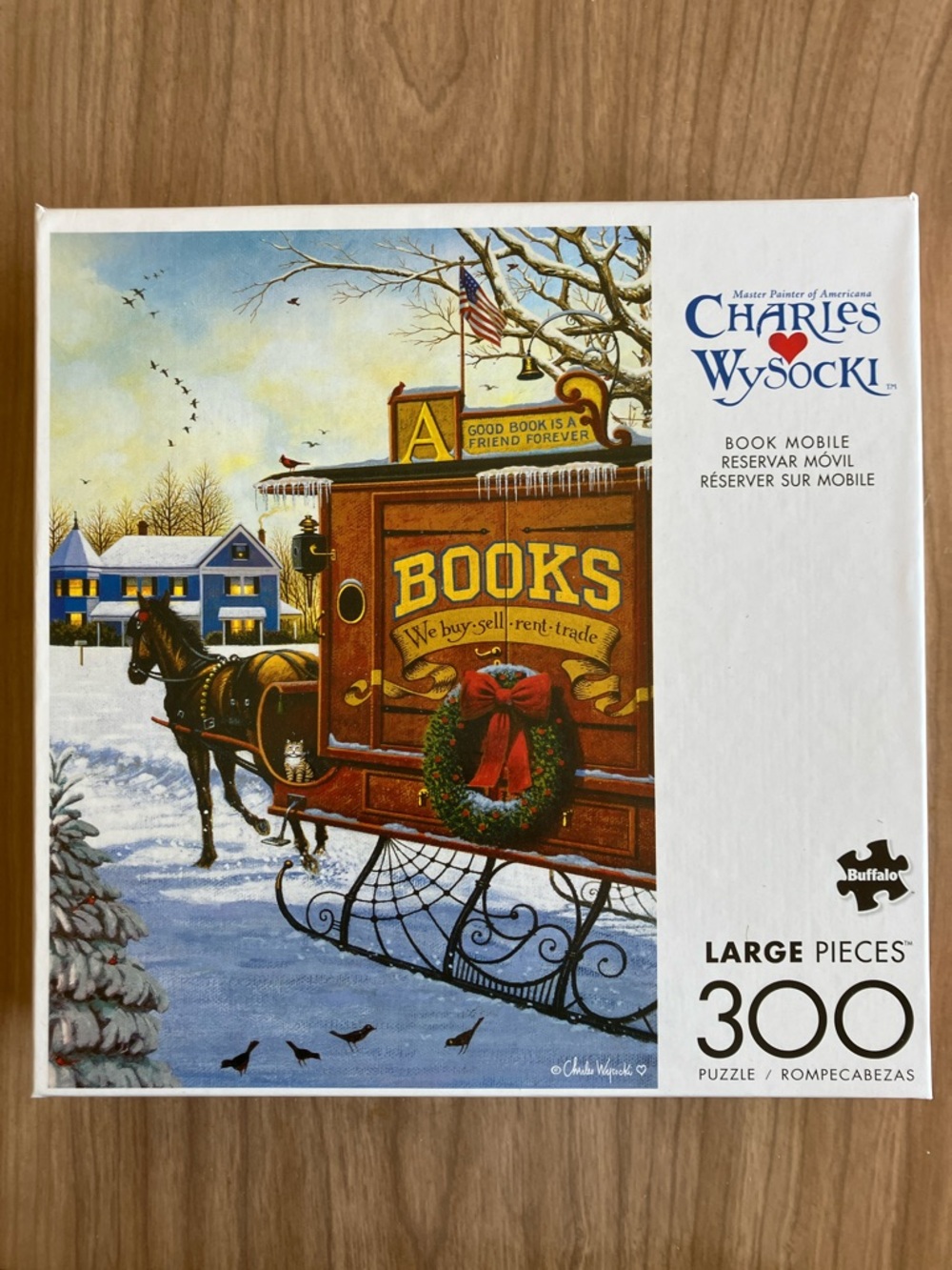🧩Complete🧩 Charles Wysocki “Book Mobile” - 300 large piece puzzle
